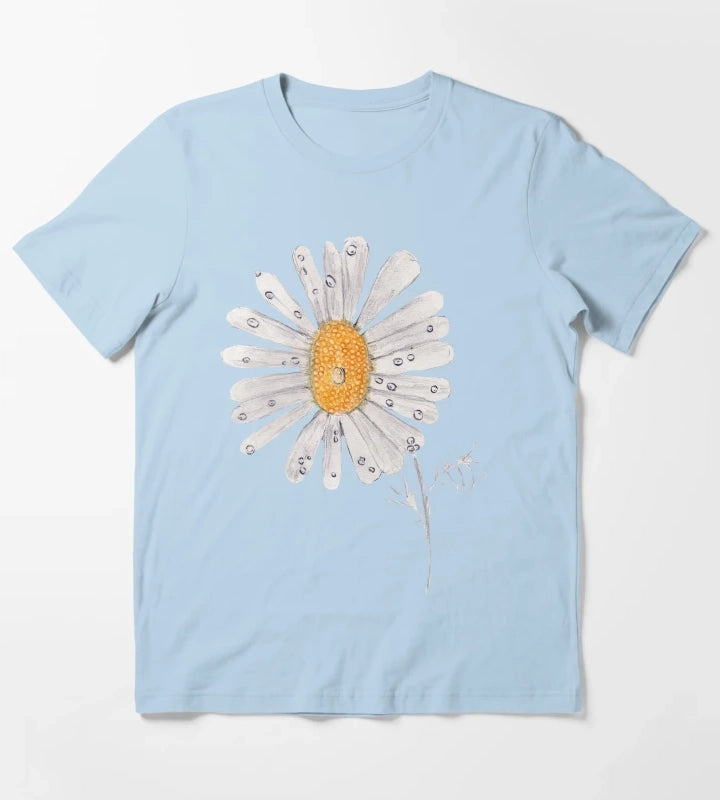 Daisy with Drips T-Shirt Sky Blue