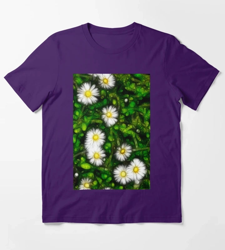 Daisy with Foilage T-Shirt Purple