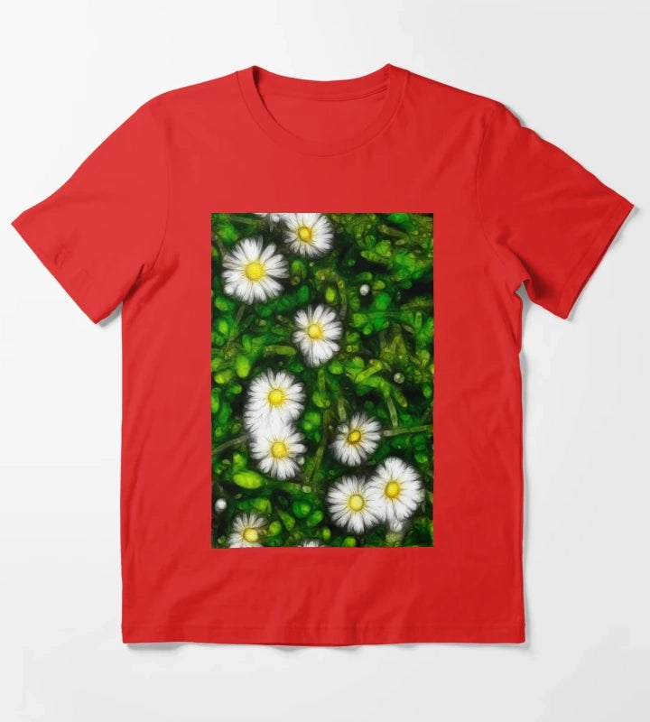 Daisy with Foilage T-Shirt Red