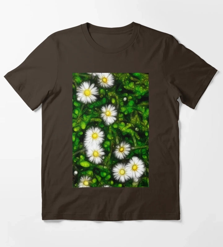 Daisy with Foilage T-Shirt Brown