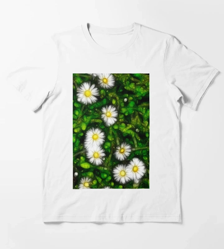 Daisy with Foilage T-Shirt White