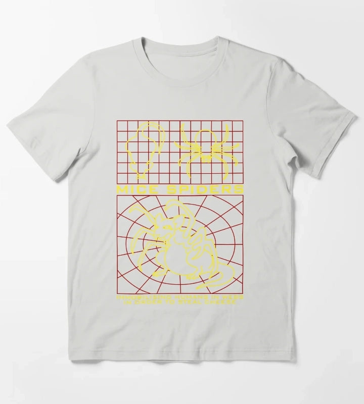 Daisys Mice Spiders T-Shirt Light Grey