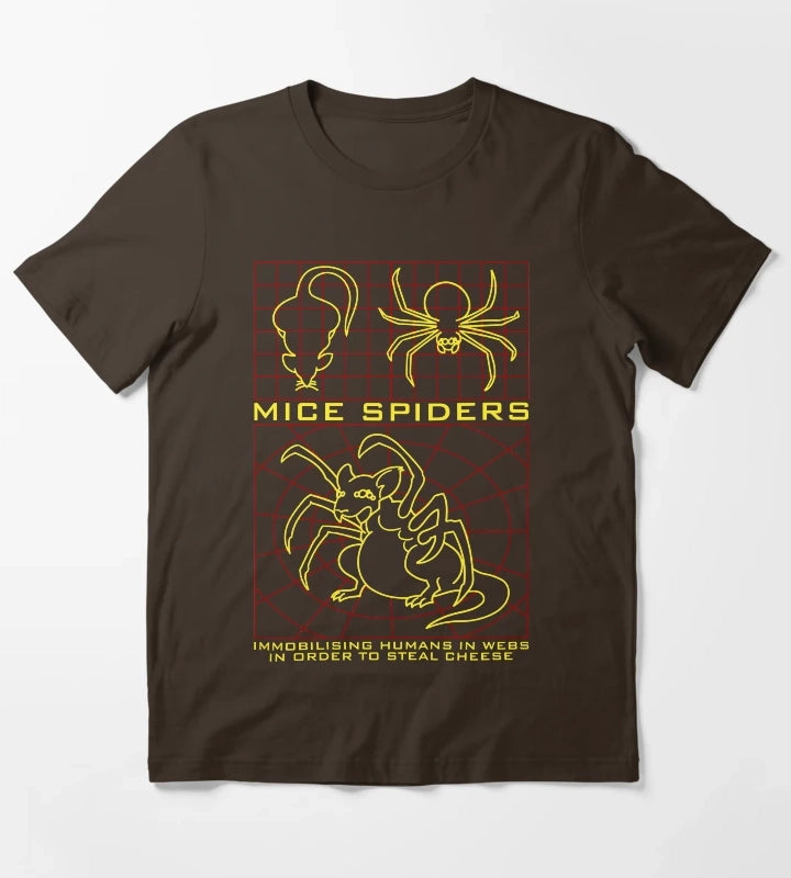 Daisys Mice Spiders T-Shirt Brown