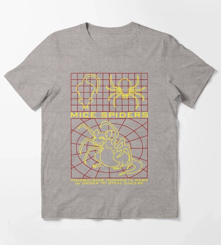 Daisys Mice Spiders T-Shirt Heather Grey