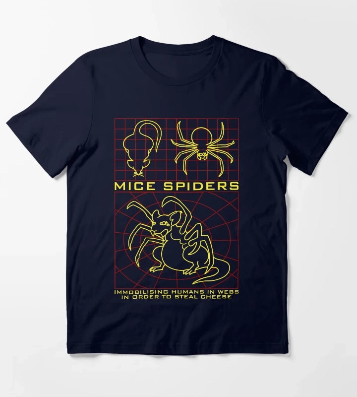 Daisys Mice Spiders T-Shirt Navy