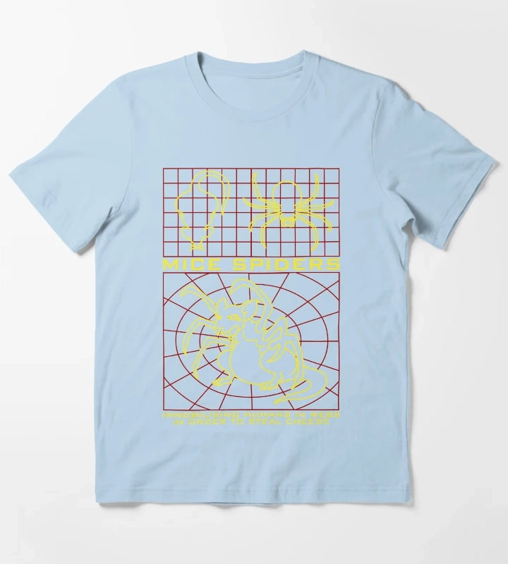 Daisys Mice Spiders T-Shirt Sky Blue