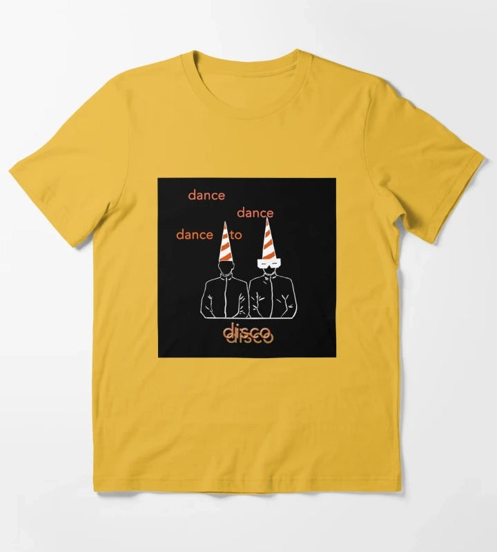 Dance To Disco black Premium T-Shirt Yellow