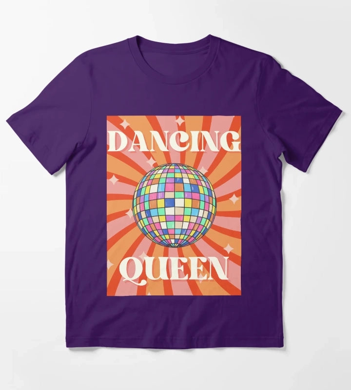 Dancing Queen Retro Disco Ball For Retro Disco lovers And 70s Groovy As A Retro Disco T-Shirt Purple