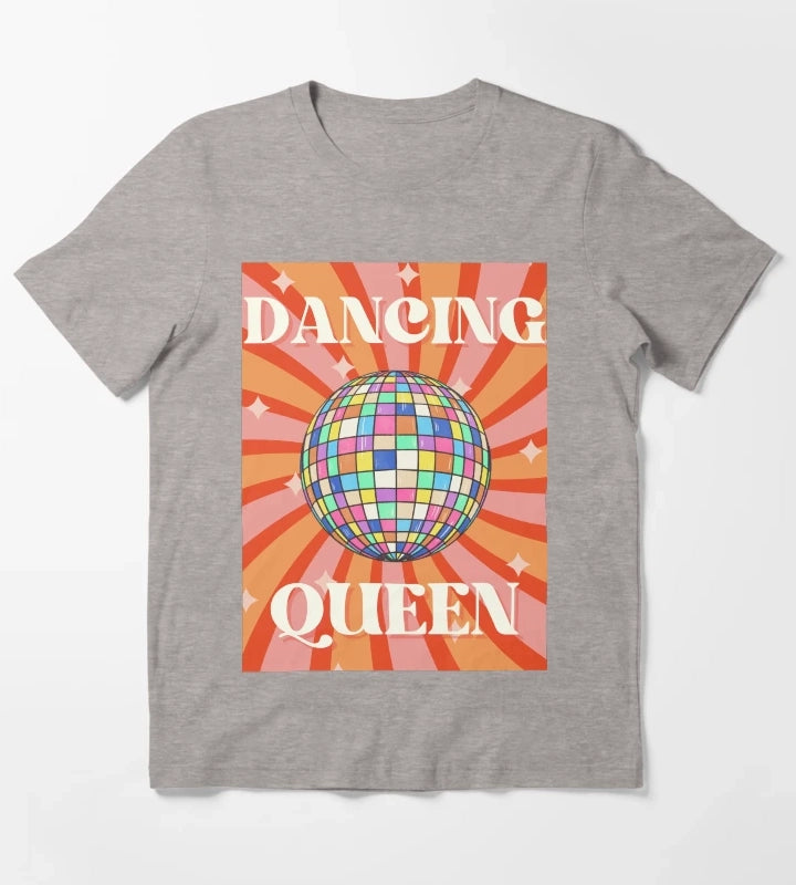 Dancing Queen Retro Disco Ball For Retro Disco lovers And 70s Groovy As A Retro Disco T-Shirt Heather Grey