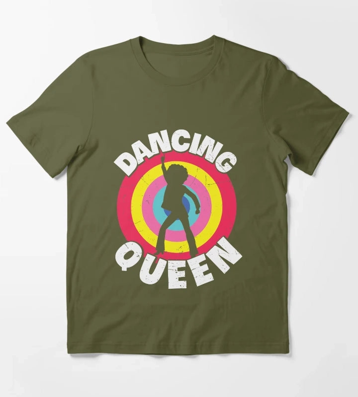 Dancing Queen Roller Disco Outfit T-Shirt Olive Green