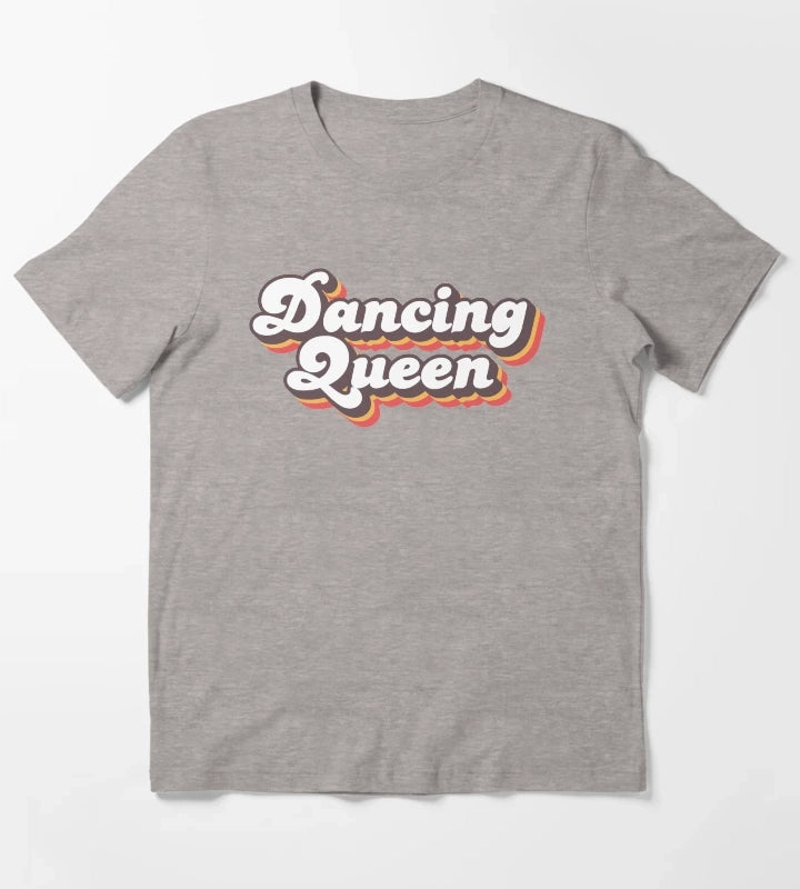 Dancing Queen Vintage 1970s Retro Disco T-Shirt Heather Grey