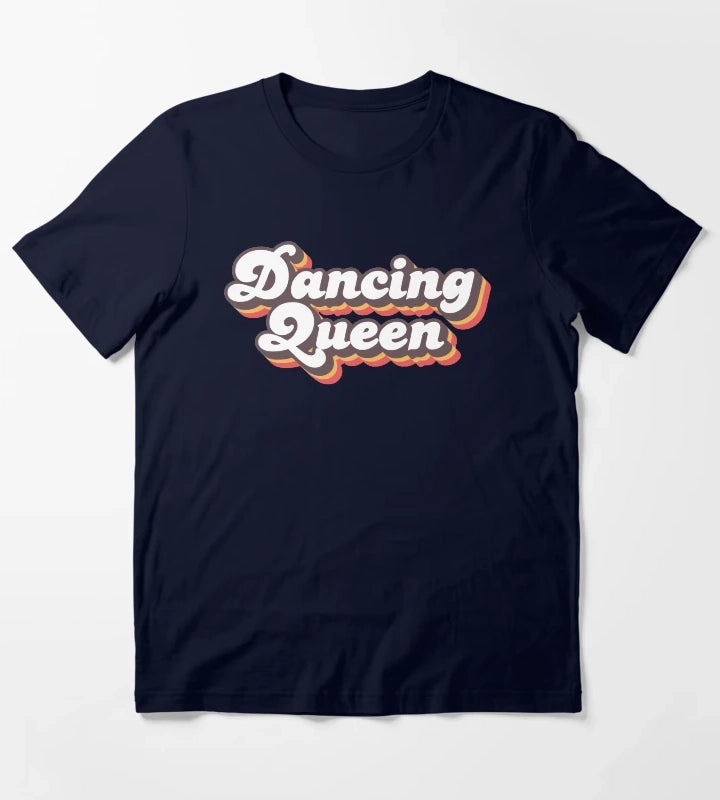 Dancing Queen Vintage 1970s Retro Disco T-Shirt Navy