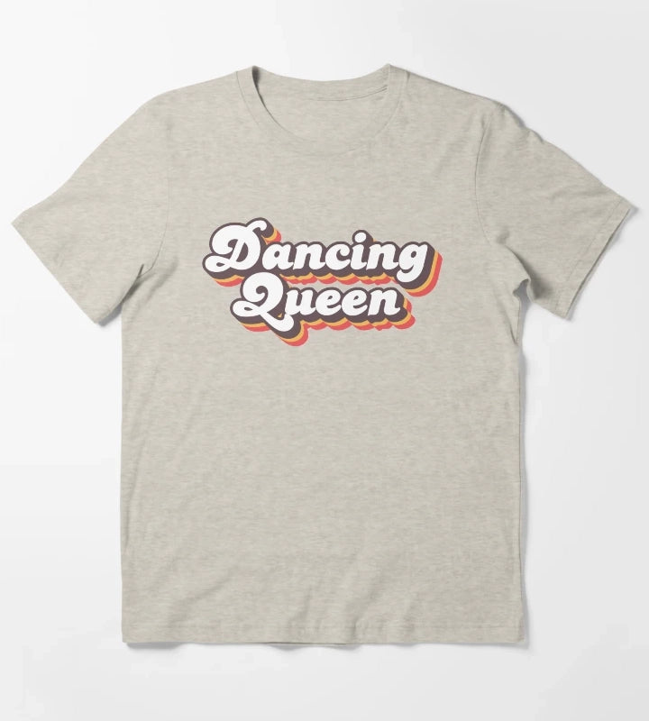 Dancing Queen Vintage 1970s Retro Disco T-Shirt Cream