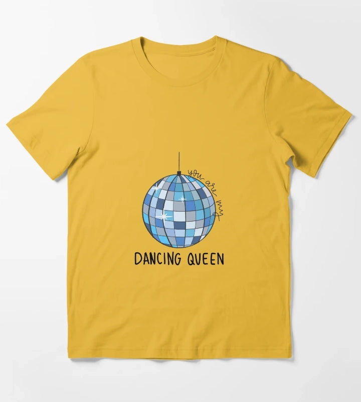 Dancing Queen disco ball T-Shirt Yellow