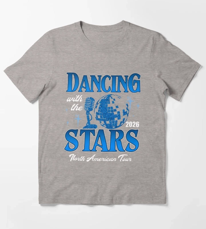 Dancing With The Stars North American Tour 2026 Glitter Disco Ball T-Shirt Heather Grey