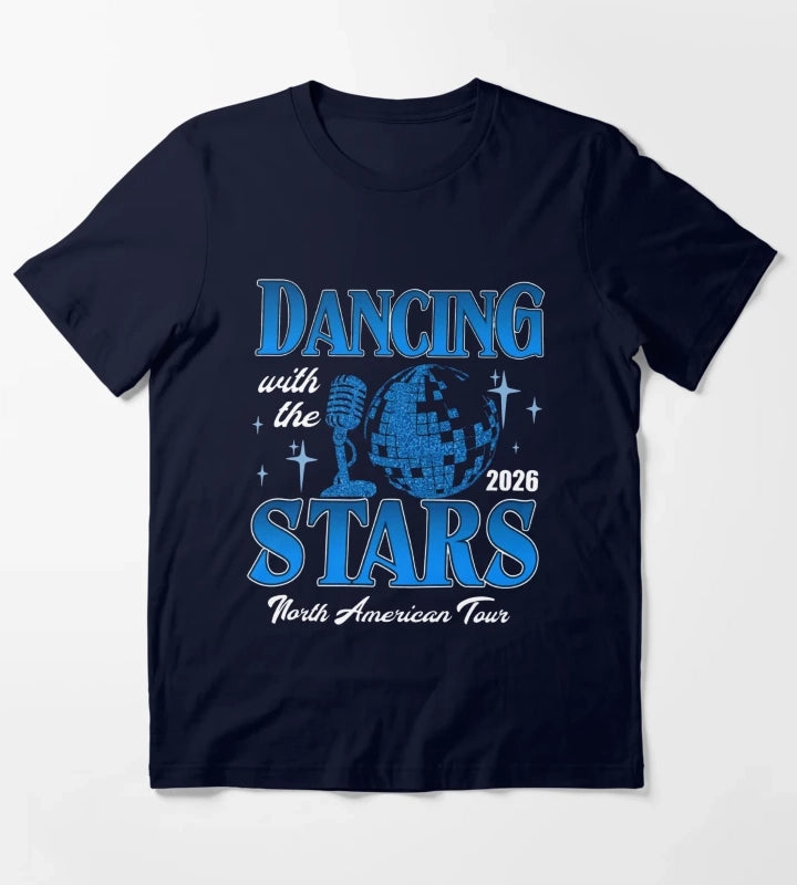 Dancing With The Stars North American Tour 2026 Glitter Disco Ball T-Shirt Navy
