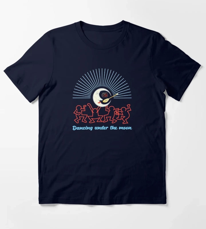Dancing under the moon Moon spoon Studio 54 T-Shirt Navy