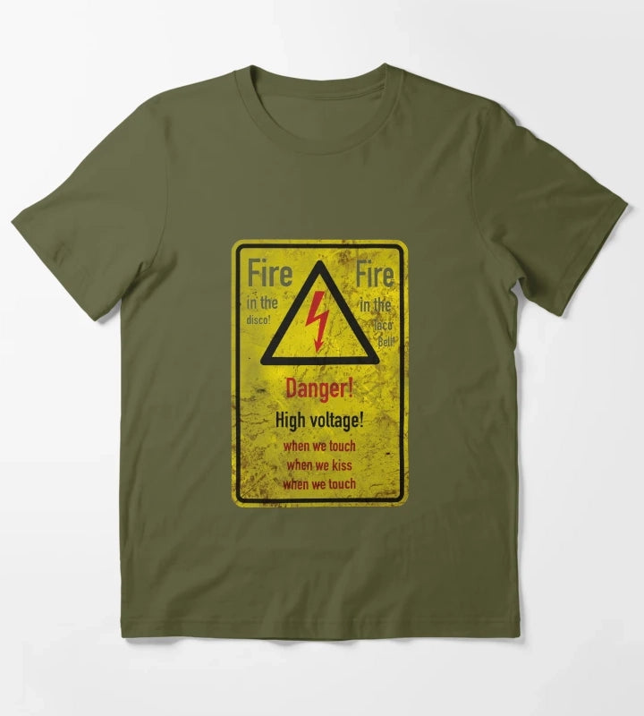 Danger High Voltage T-Shirt Olive Green