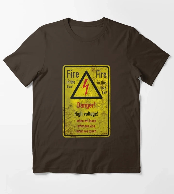 Danger High Voltage T-Shirt Brown