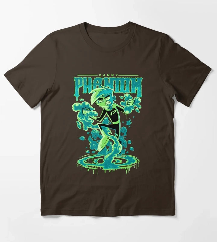 Danny Phantom Ghost Hunting Superhero Power Up T-Shirt Brown