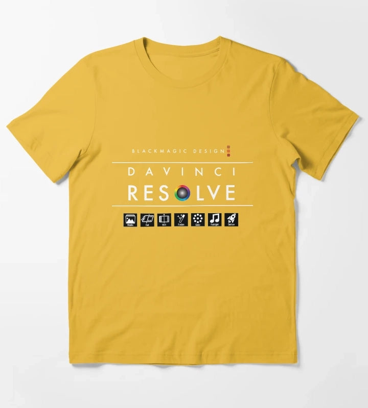 Davinci Resolve Tshirt Apparels Accessories T-Shirt Yellow