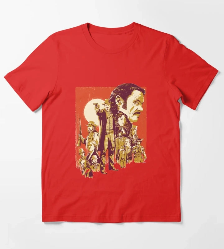 Day Gift Deadwood Hbo Series Artwork Halloween T-Shirt Red