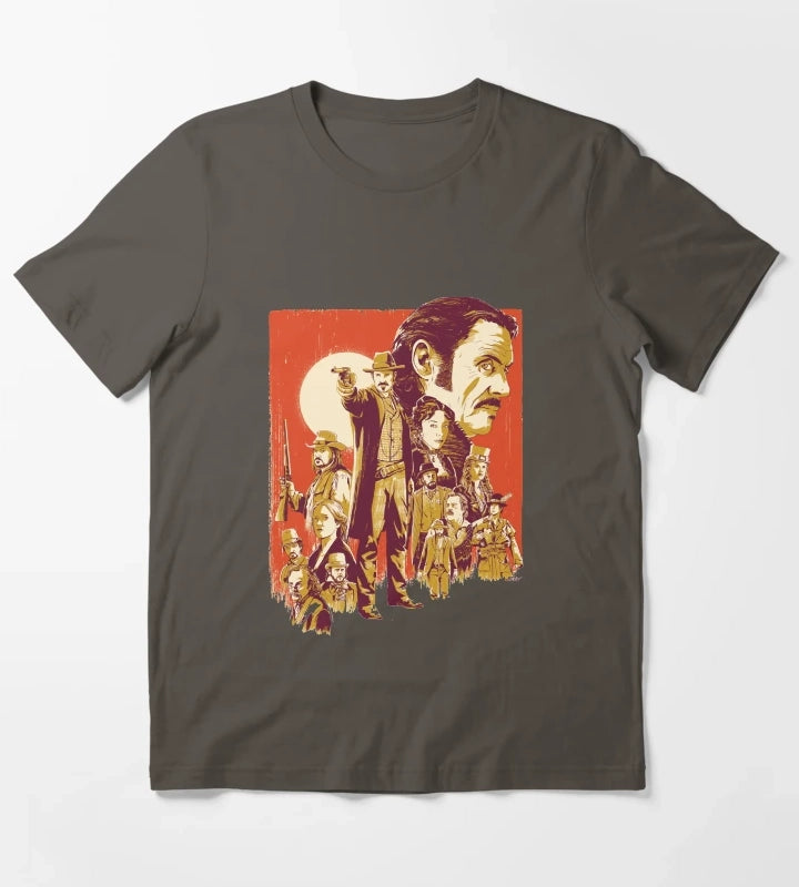 Day Gift Deadwood Hbo Series Artwork Halloween T-Shirt Dark Grey
