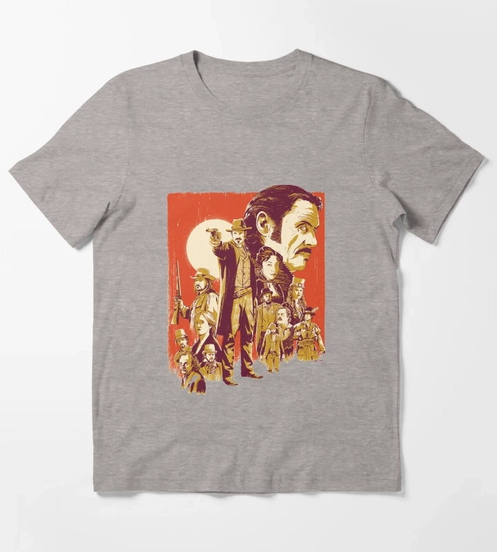 Day Gift Deadwood Hbo Series Artwork Halloween T-Shirt Heather Grey