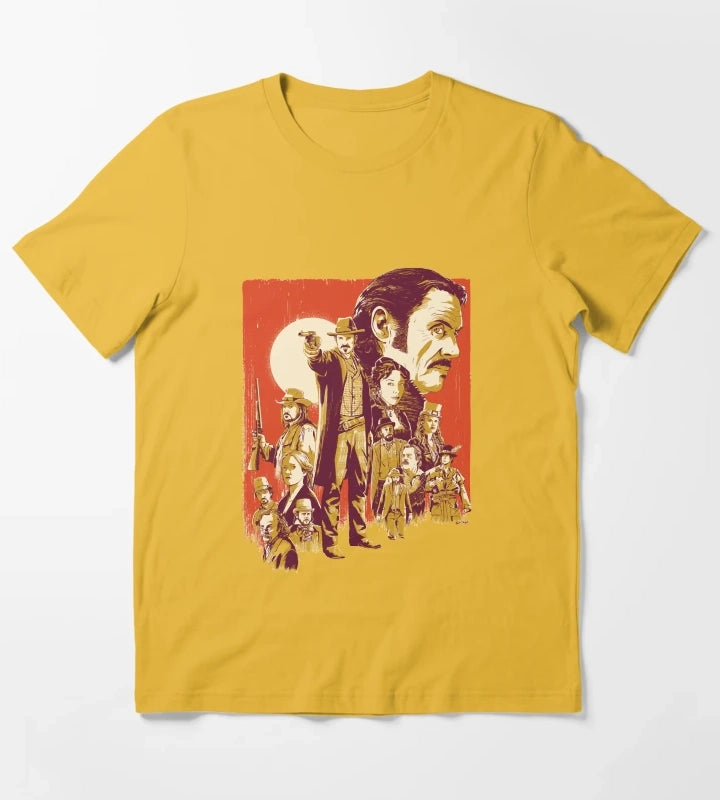 Day Gift Deadwood Hbo Series Artwork Halloween T-Shirt Yellow