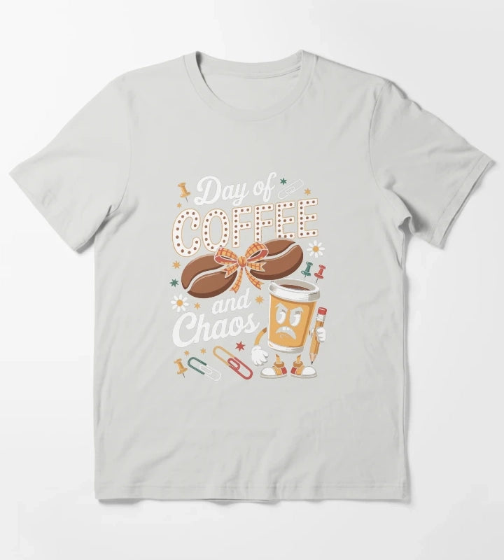 Day of COFFEE and Chaos T-Shirt Light Grey