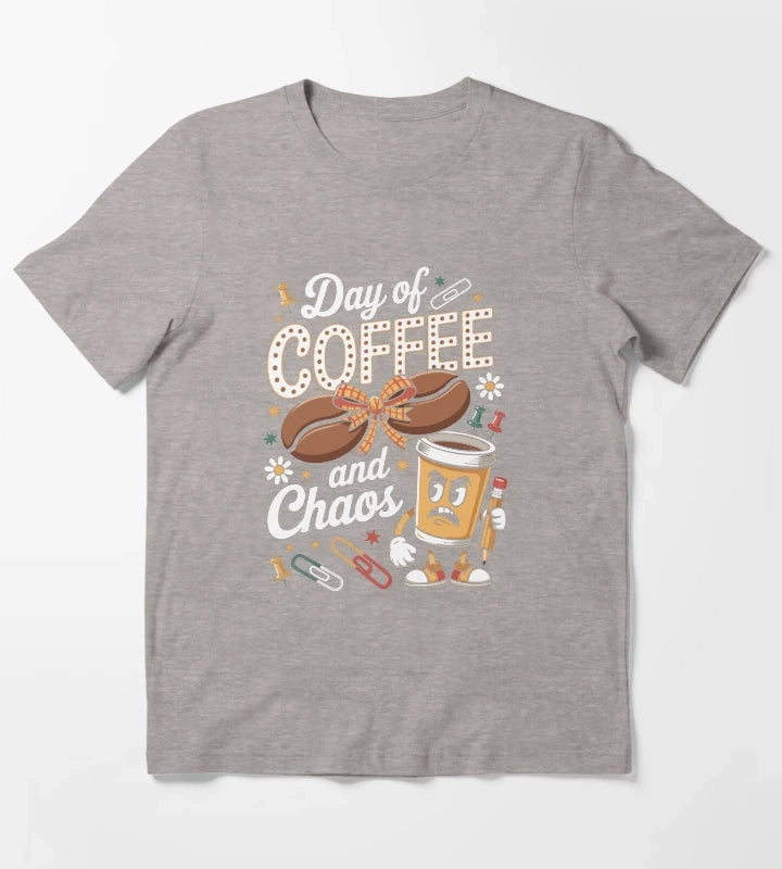 Day of COFFEE and Chaos T-Shirt Heather Grey