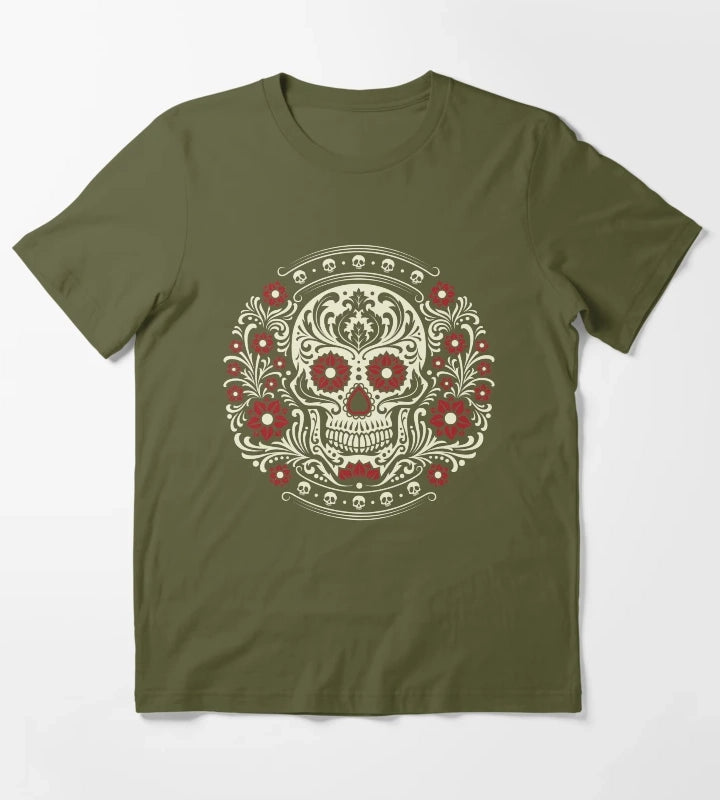 Day of the Dead T-Shirt Olive Green
