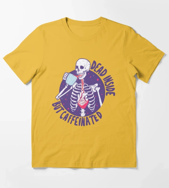 Dead inside but caffeinated T-Shirt Yellow