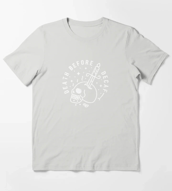 Death Before Decaf T-Shirt Light Grey
