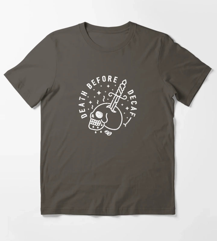 Death Before Decaf T-Shirt Dark Grey