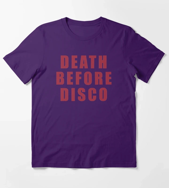 Death Before Disco Stripes T-Shirt Purple