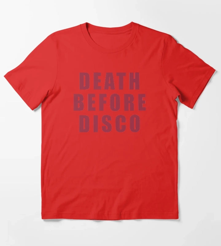 Death Before Disco Stripes T-Shirt Red