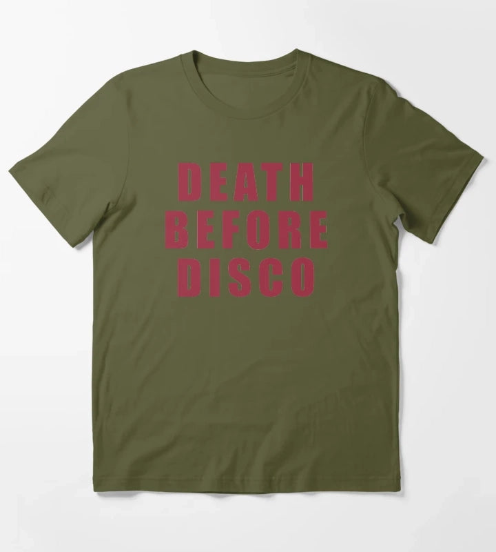 Death Before Disco Stripes T-Shirt Olive Green