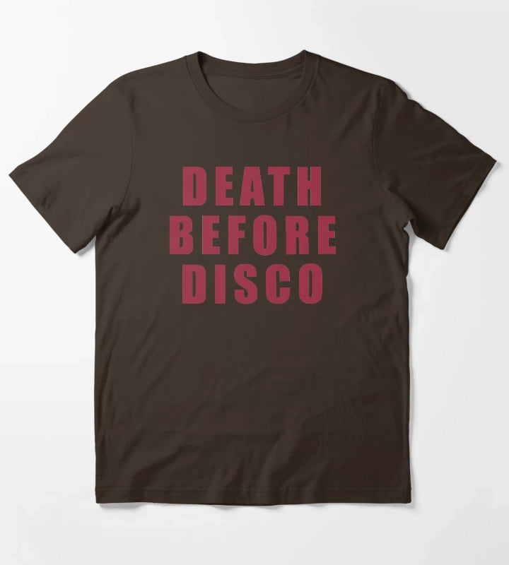 Death Before Disco Stripes T-Shirt Brown