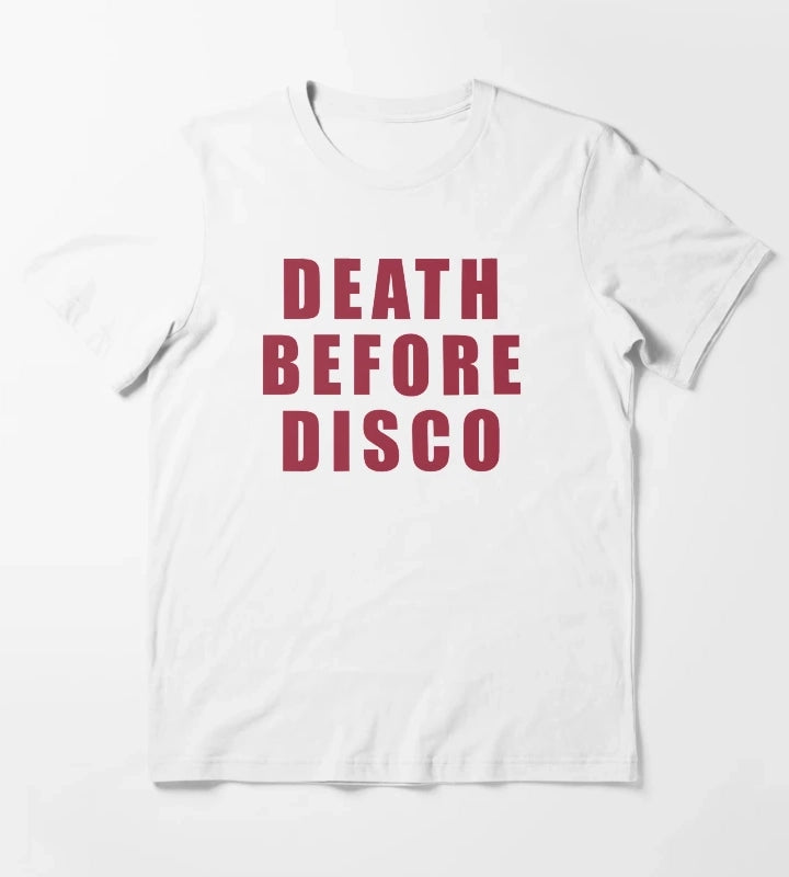 Death Before Disco Stripes T-Shirt White