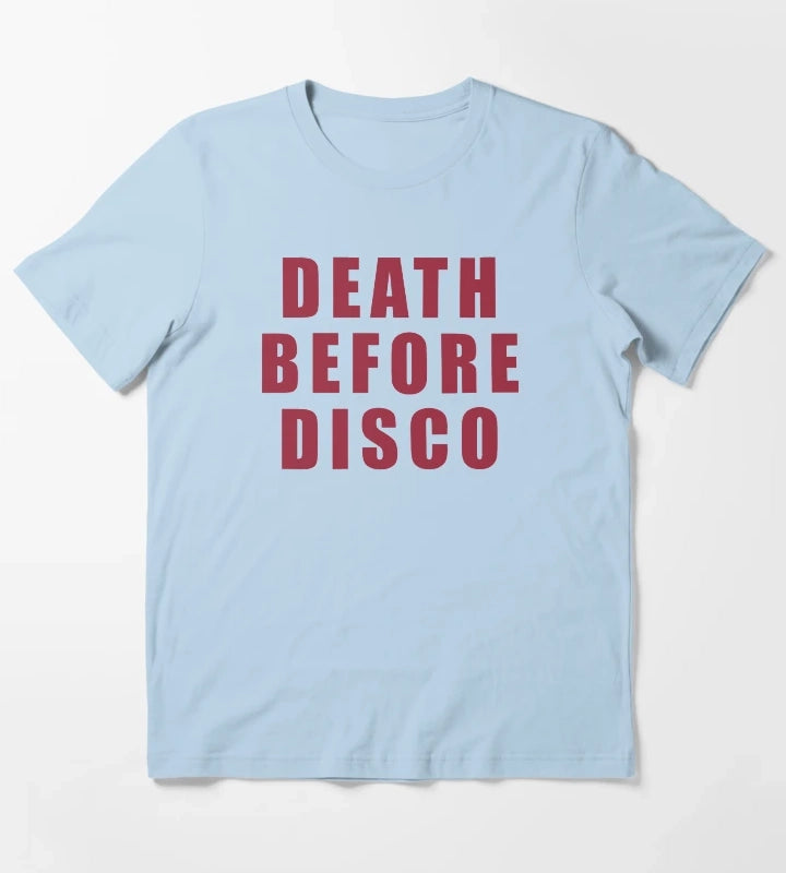 Death Before Disco Stripes T-Shirt Sky Blue