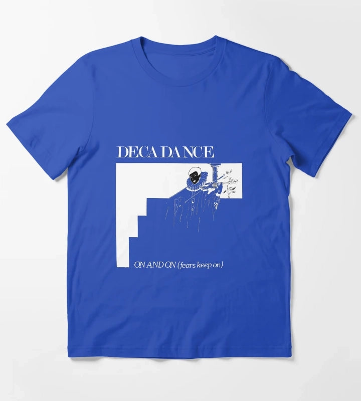 Decadance on and on LP vinyl 80s electronic italo disco synthpop music T-Shirt Blue