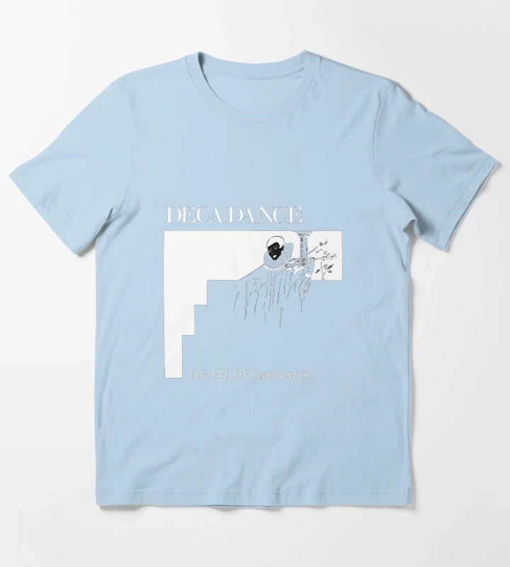 Decadance on and on LP vinyl 80s electronic italo disco synthpop music T-Shirt Sky Blue