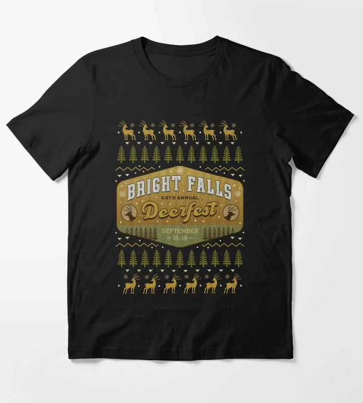 Deerfest Bright Falls Ugly Sweater T-Shirt