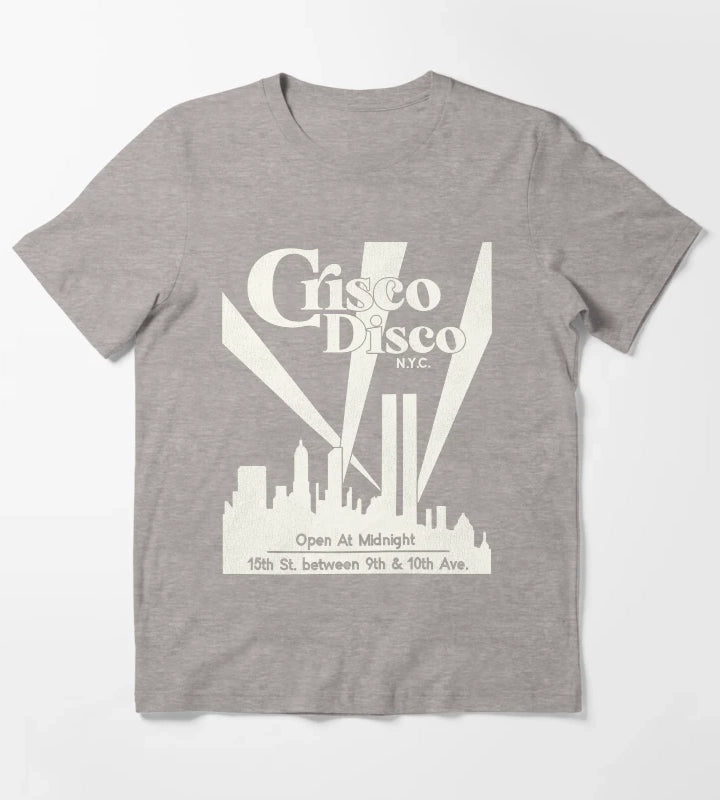 Defunct Crisco Disco 70s 80s Gay Nightclub NYC T-Shirt Heather Grey