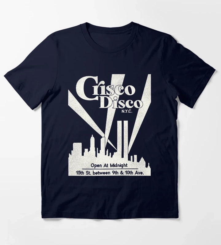 Defunct Crisco Disco 70s 80s Gay Nightclub NYC T-Shirt Navy