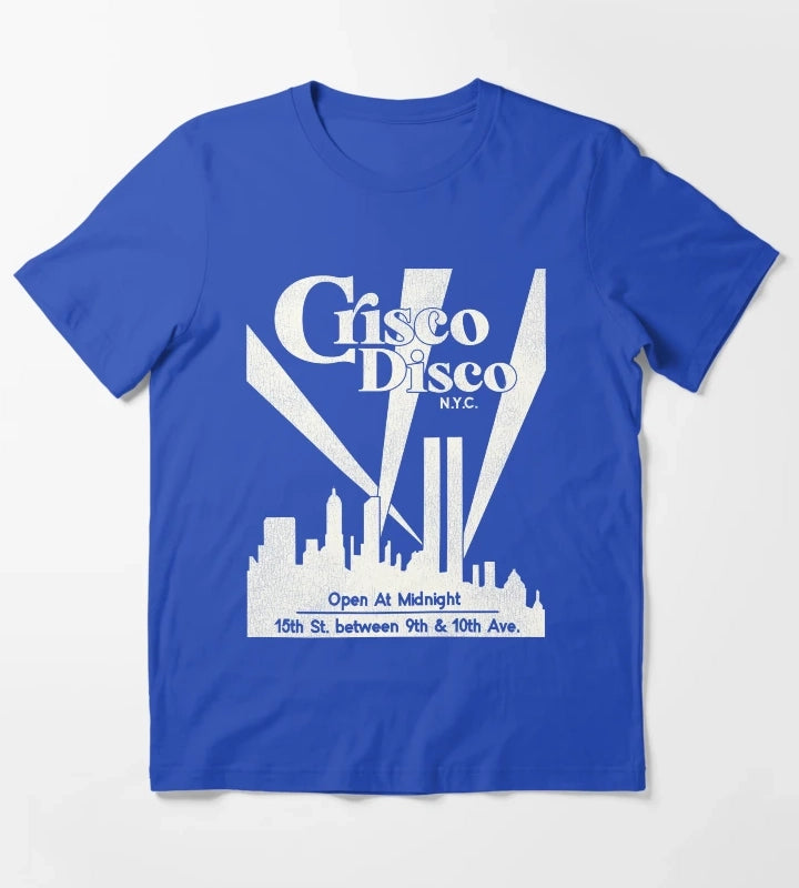 Defunct Crisco Disco 70s 80s Gay Nightclub NYC T-Shirt Blue