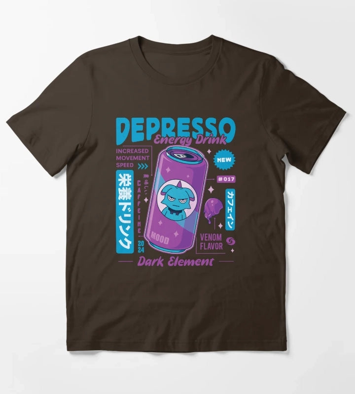 Depresso Energy Drink T-Shirt Brown