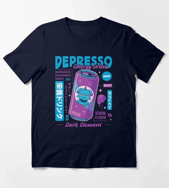 Depresso Energy Drink T-Shirt Navy