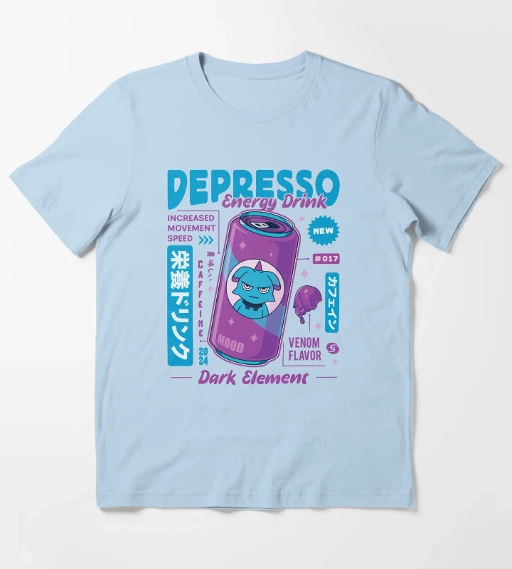 Depresso Energy Drink T-Shirt Sky Blue